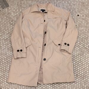 Beige Button-Up Trench Coat
